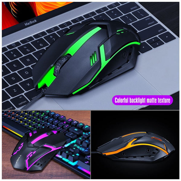 Wired Keyboard And Mouse Set Game Character Illuminated LED